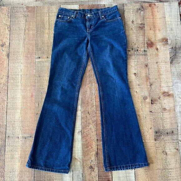 Ralph Lauren Womens Hipster Flare Jeans Size 5/6x32 Cotton/Polyester Dark Blue - Picture 1 of 7